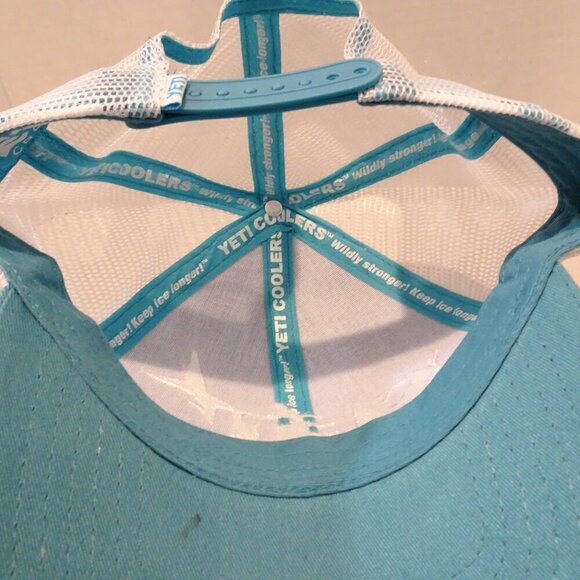 YETI Tarpon Fish Light Blue Teal Trucker Hat Cap Mesh Snapback Adjustable - Picture 6 of 6